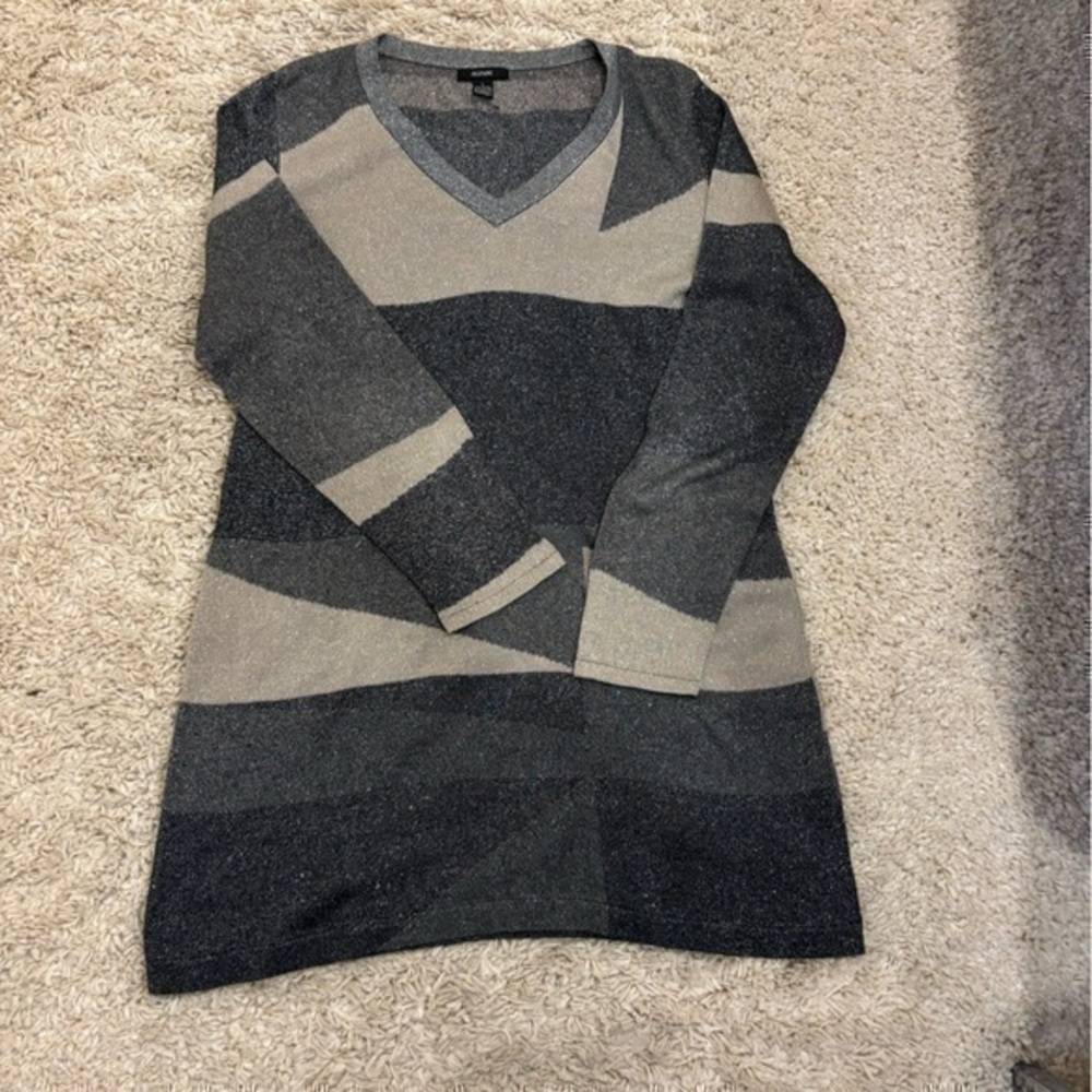 Alfani Gray Glitter Sweater Dress Size Large